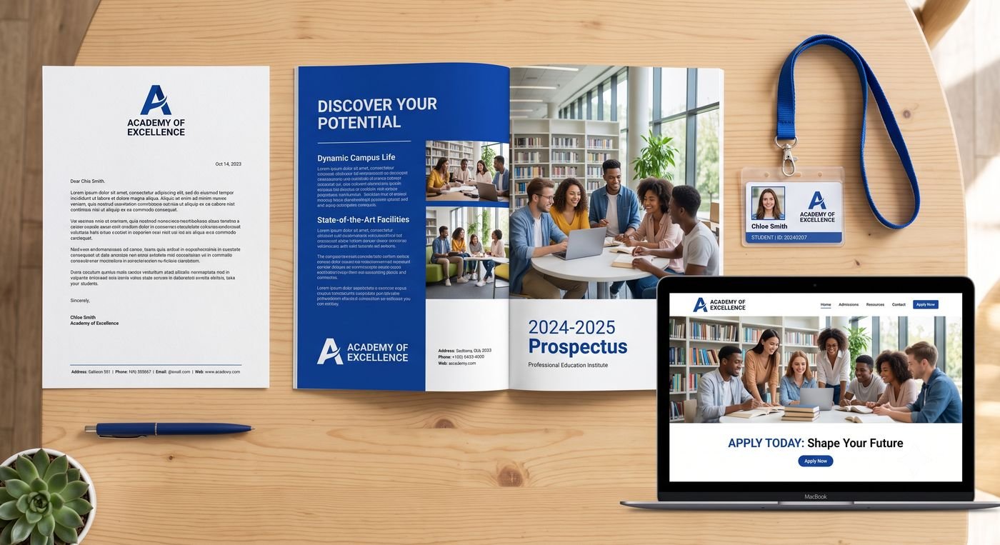 Website design mockup for a school and college brand in Mumbai